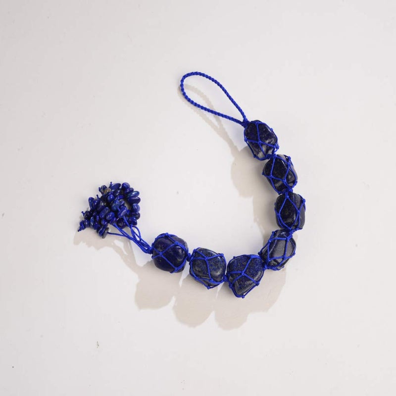 weryerker Handmade Natural Lapis Lazuli Crystal Car Hanging Ornaments for Home Decoration Feng Shui Ornament Yoga Meditation Car Decoration Tumbled Palm Stones - Image 2
