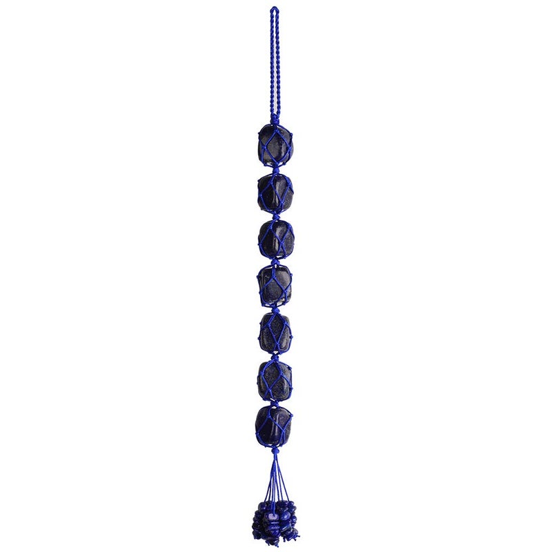 weryerker Handmade Natural Lapis Lazuli Crystal Car Hanging Ornaments for Home Decoration Feng Shui Ornament Yoga Meditation Car Decoration Tumbled Palm Stones - Image 1