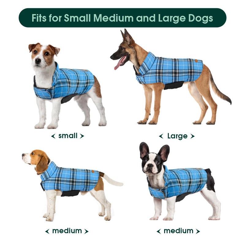 Kuoser Warm Dog Coat, Waterproof Dog Jacket for Extra Large Dogs, Adjustable Durable XXL Doggie Winter Coat Reversible Puppy Cold Weather Apparel from Small to Large Breed, Blue XXL - Image 5