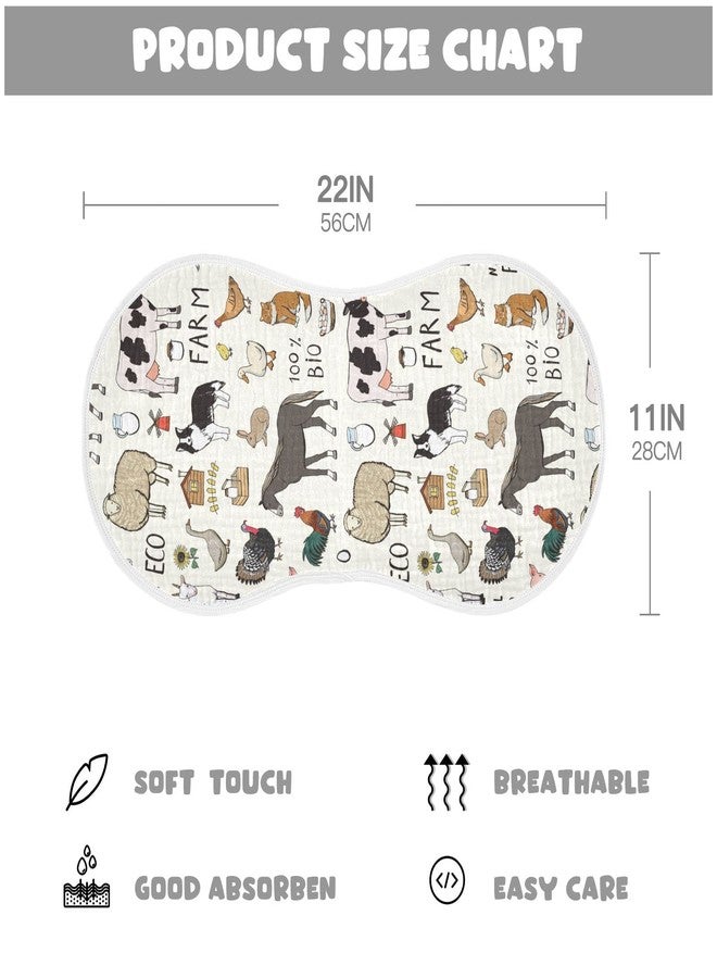 Kigai Farm Animals Muslin Baby Burp Cloths - Super Absorbent and Soft Burping Rags - Cotton Burp Clothes Set for Boys and Girls, 1 Pack - Image 3
