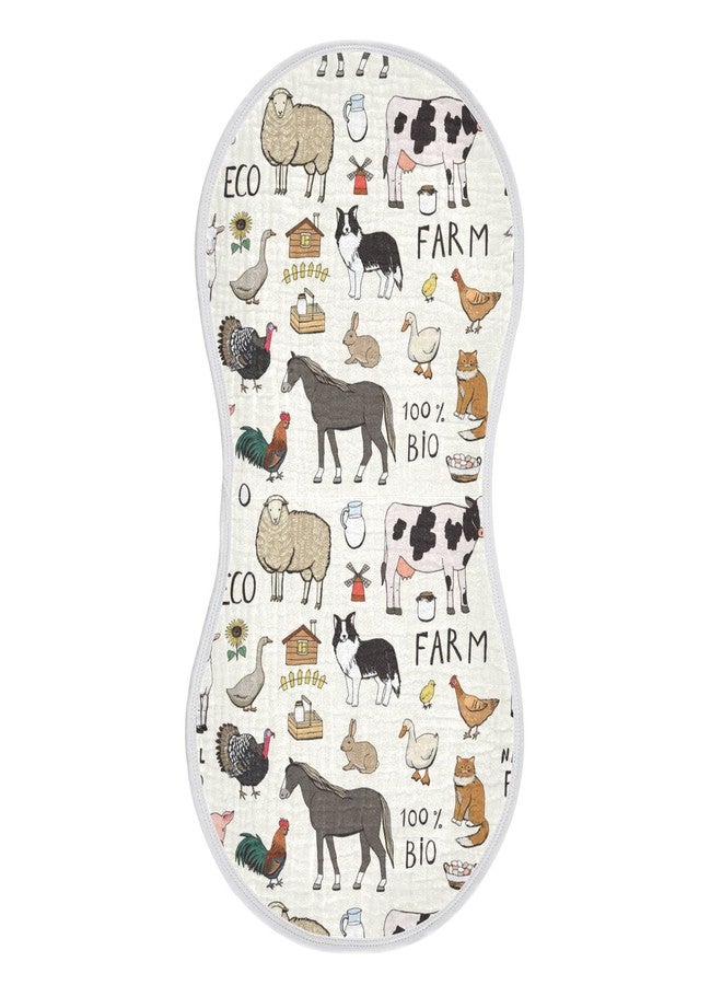 Kigai Farm Animals Muslin Baby Burp Cloths - Super Absorbent and Soft Burping Rags - Cotton Burp Clothes Set for Boys and Girls, 1 Pack - Image 1