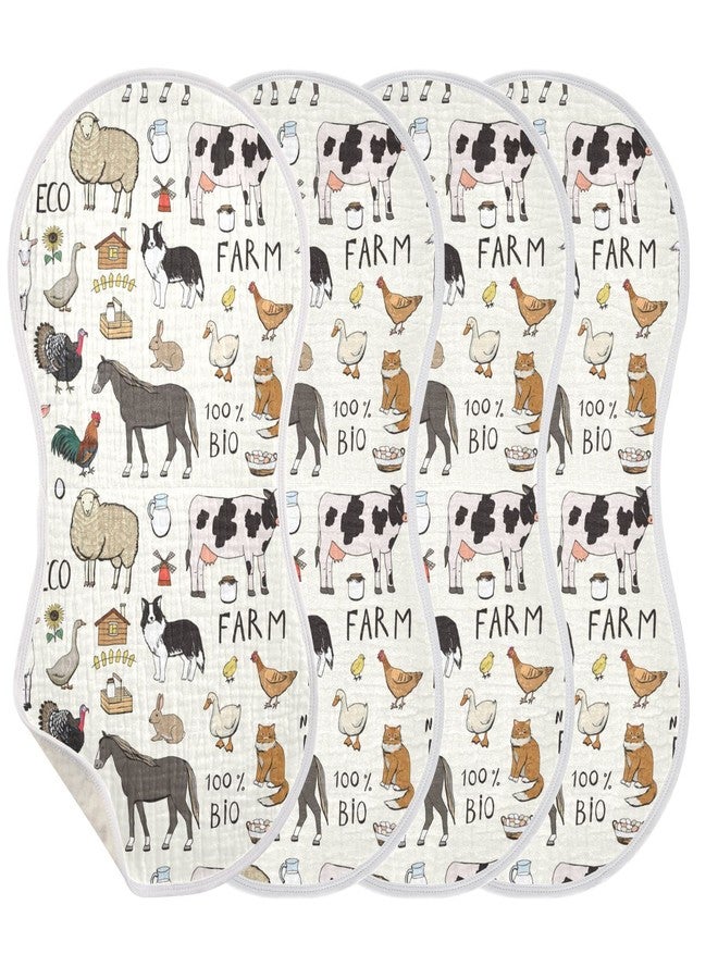 Kigai Farm Animals Muslin Baby Burp Cloths - Super Absorbent and Soft Burping Rags - Cotton Burp Clothes Set for Boys and Girls, 1 Pack - Image 2