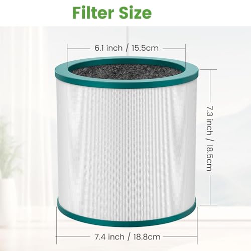 finehepa Airpurifier Replacement Filter Compatible with Dyson Tower Purifier Pure Cool Link TP01, TP02, TP03, BP01, AM07, AM09, AM011 Compare to Part 968126-03 - Image 2