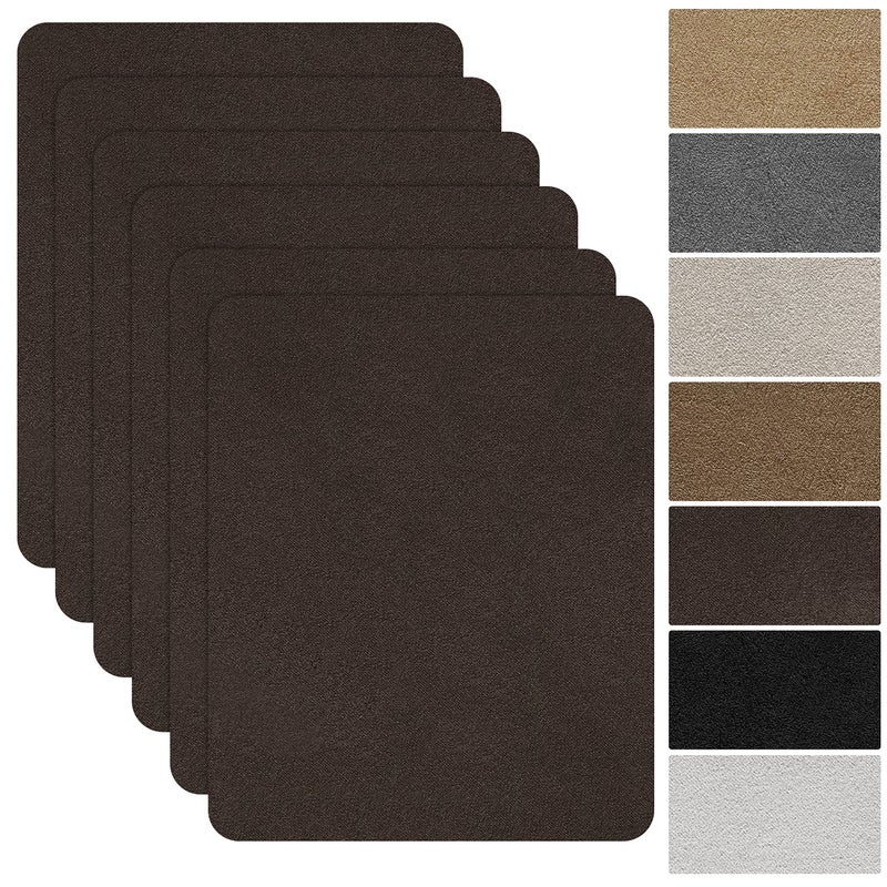 Azobur Sofa Fabric Repair Patch  6 Piece Microfiber Patches  Self Adhesive Fabric Sofa Patch Repair Fabric  Luxurious Look  Quick Fix Sofa.(Dark Brown) - Image 1