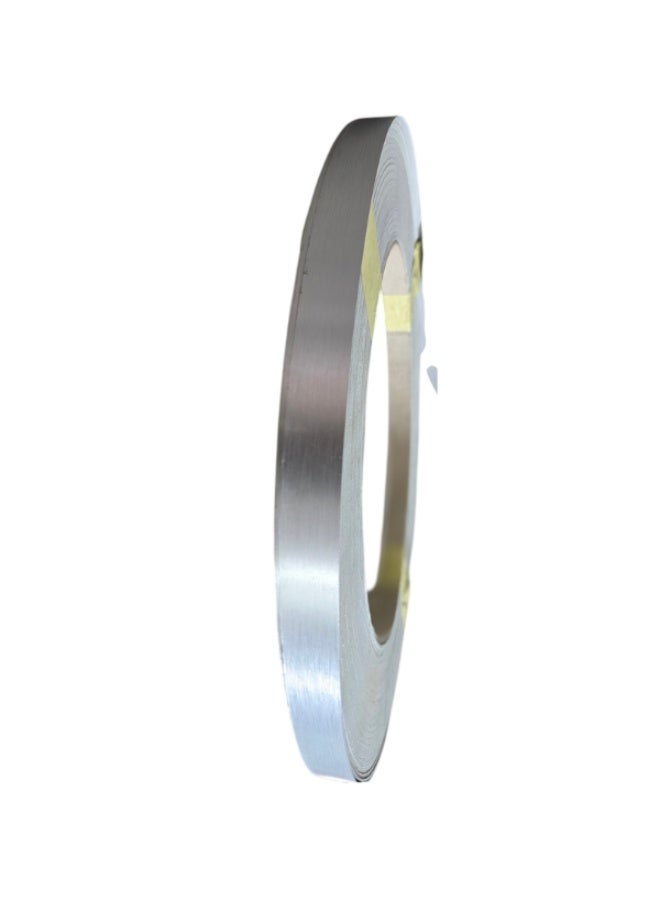 HME 8873 Metallic Aluminium Silver PVC Edge Banding – Gloss Finish – 23mm x 1mm – 100m Roll – Laminate Furniture Edge Finishing for Table, Cabinet & Cupboard - Image 2