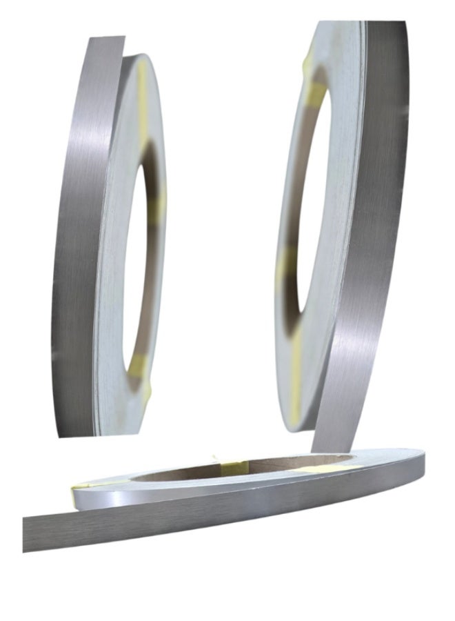 HME 8873 Metallic Aluminium Silver PVC Edge Banding – Gloss Finish – 23mm x 1mm – 100m Roll – Laminate Furniture Edge Finishing for Table, Cabinet & Cupboard - Image 5