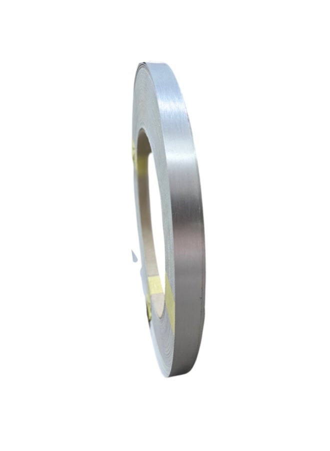 HME 8873 Metallic Aluminium Silver PVC Edge Banding – Gloss Finish – 23mm x 1mm – 100m Roll – Laminate Furniture Edge Finishing for Table, Cabinet & Cupboard - Image 3