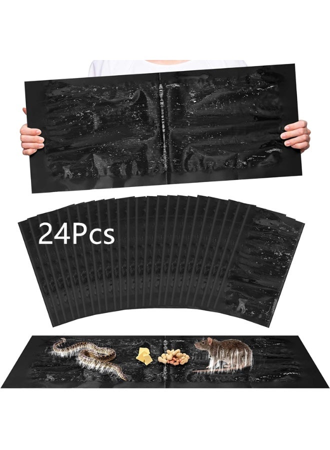 24 Pack Super Sticky Rat Traps, Sticky Mouse Traps, Sticky Snake Traps, Mice Mouse Rat Glue Traps, Sticky Glue Traps for Mice Rats Snakes Roaches Indoor Home Outdoor Kitchen, Easy to Set (26" x 11") - Image 1