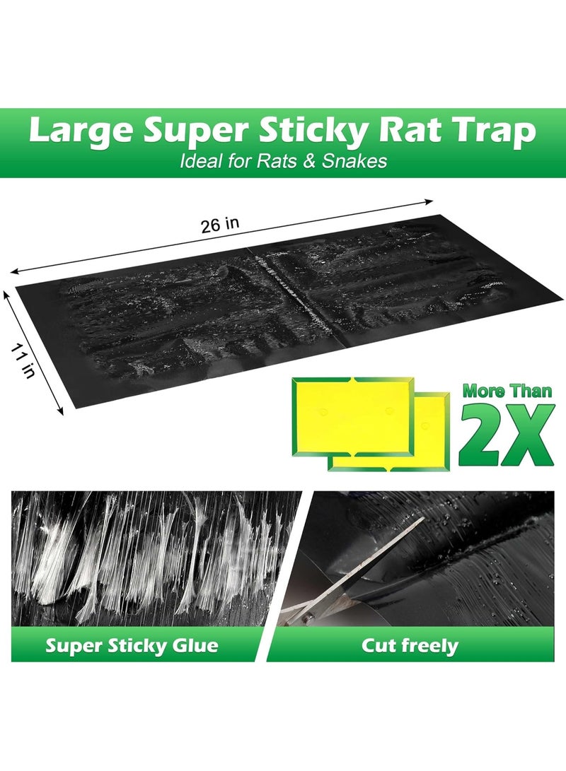 24 Pack Super Sticky Rat Traps, Sticky Mouse Traps, Sticky Snake Traps, Mice Mouse Rat Glue Traps, Sticky Glue Traps for Mice Rats Snakes Roaches Indoor Home Outdoor Kitchen, Easy to Set (26" x 11") - Image 2