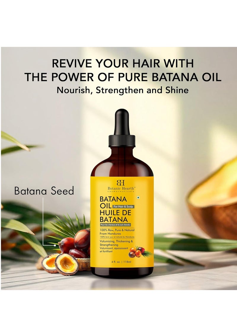 Botanic Hearth Botanic Hearth Raw Batana Oil for Hair Growth (4 fl oz, Set of 2) | 100% Pure & Unrefined Oil from Honduras | Promotes Thicker, Stronger Hair  - Image 2