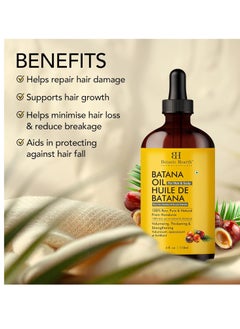 Botanic Hearth Botanic Hearth Raw Batana Oil for Hair Growth (4 fl oz, Set of 2) | 100% Pure & Unrefined Oil from Honduras | Promotes Thicker, Stronger Hair  - Image 3