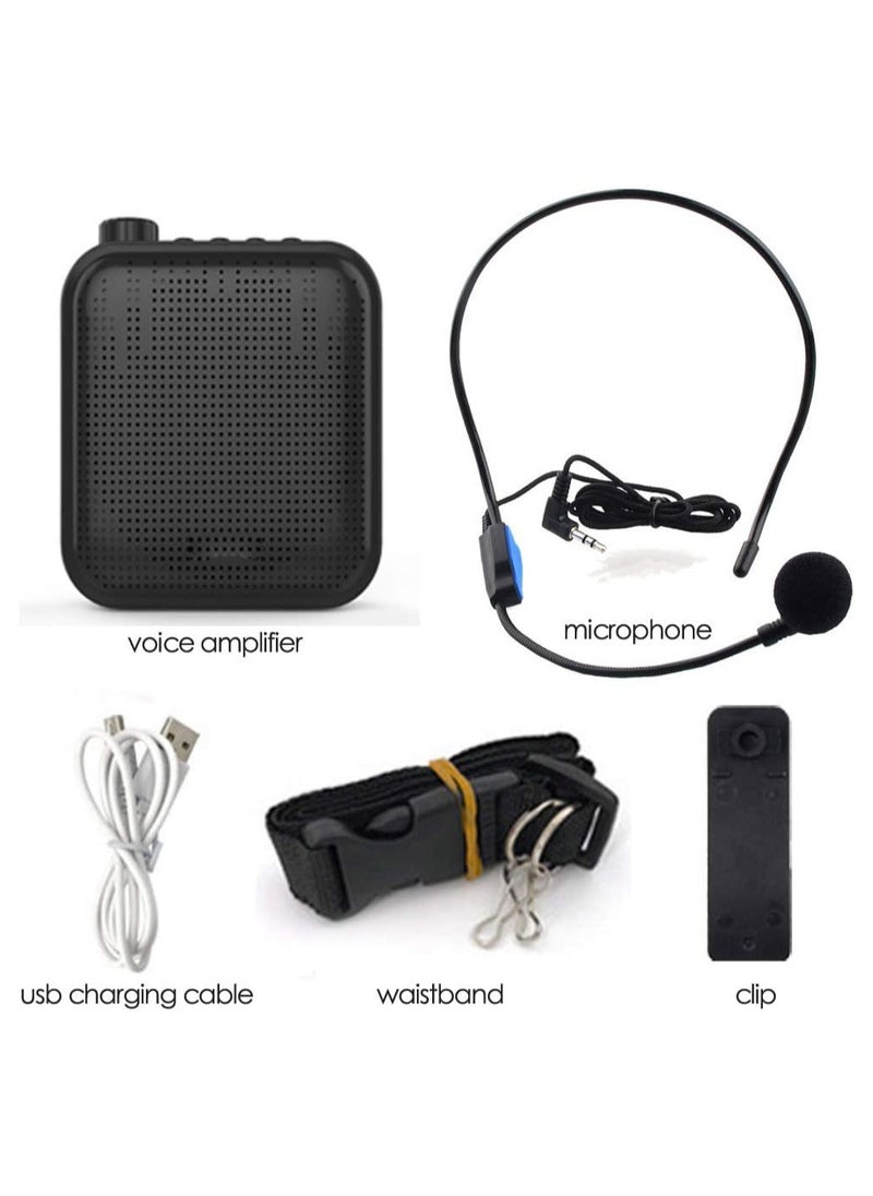 SYOSI - Voice Amplifier with Wired Microphone Headset, Voice Amplifier, 12W Rechargeable PA System (1200mAh) with Wired Microphone for Teachers, Coaches, Tour Guide Personal Microphone Speech Amplifier - Image 1