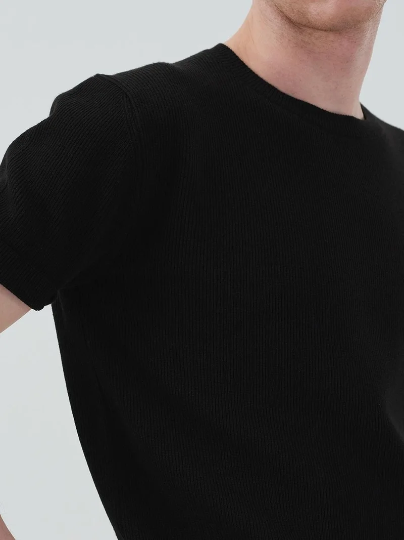 جيستو GIESTO Plain Crew Neck Cotton T-Shirt