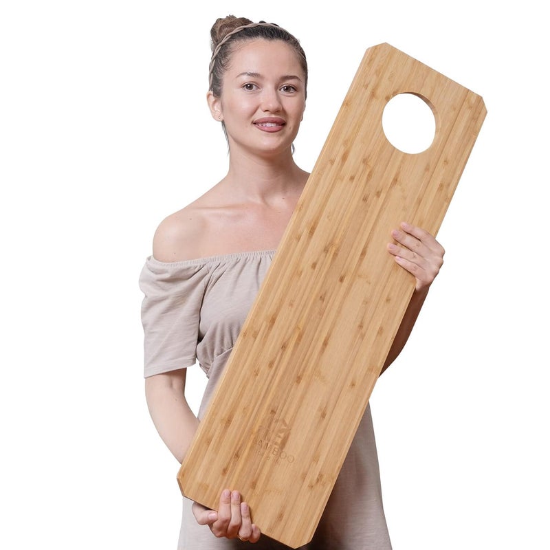 Bamboo Home Life Extra Large Charcuterie Board 31x8 inch Bamboo Serving Platter Long Cheese Board with Dip Bowl Hole Ideal for Meat Cheese Appetizers  Party Food Easy to Clean  Bamboo Home Life 