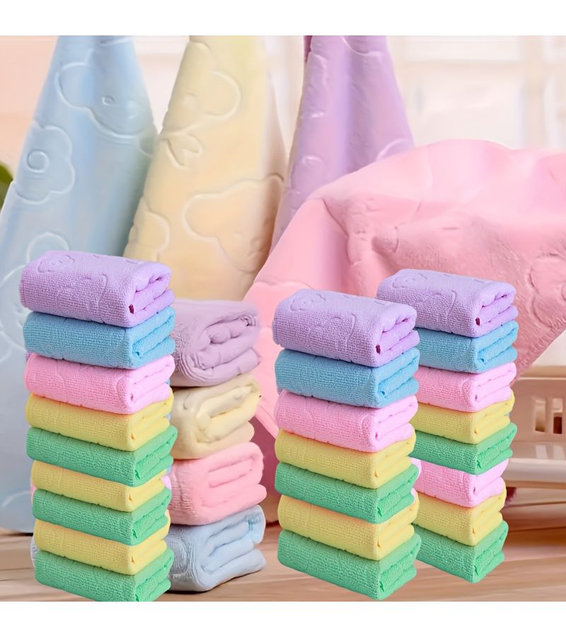 30 Pieces 5 Color Printed Portable Reusable Hand Towels Soft Quick Drying Pink Green Holiday Gift - Image 4