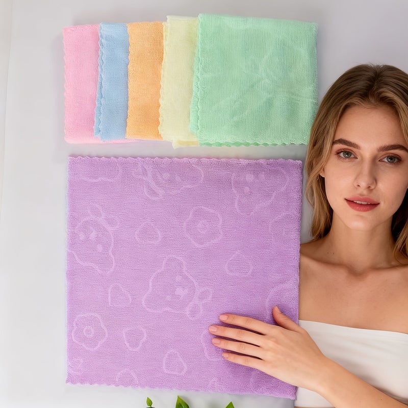 30 Pieces 5 Color Printed Portable Reusable Hand Towels Soft Quick Drying Pink Green Holiday Gift - Image 2