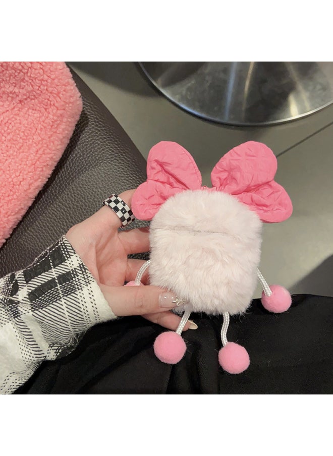 Generic Autumn And Winter Plush Powder Bow Suitable For Airpods Protective Case Three Generation Pro2 For Apple Wireless Bluetooth Earphone Case-Color:Plush Violet Bow Little Man-Applicable Model:Airpods Pro2 Generation  - Image 5
