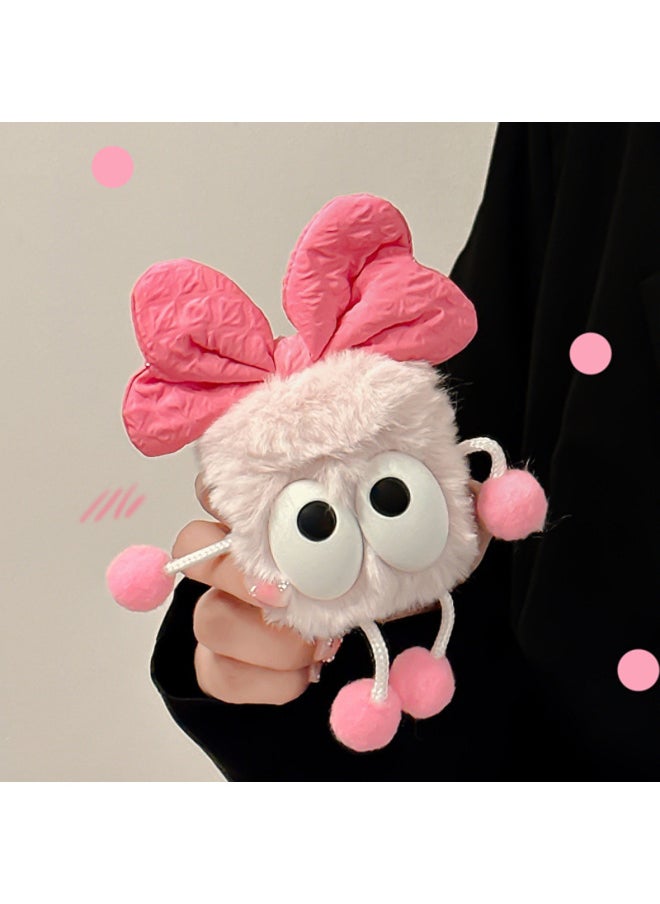 Generic Autumn And Winter Plush Powder Bow Suitable For Airpods Protective Case Three Generation Pro2 For Apple Wireless Bluetooth Earphone Case-Color:Plush Violet Bow Little Man-Applicable Model:Airpods Pro2 Generation  - Image 2