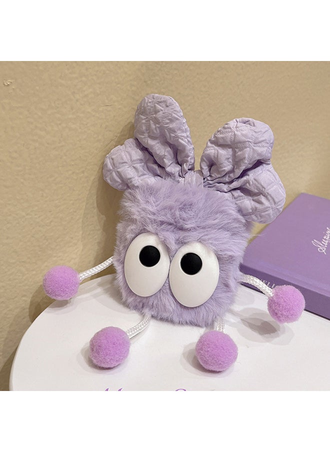 Generic Autumn And Winter Plush Powder Bow Suitable For Airpods Protective Case Three Generation Pro2 For Apple Wireless Bluetooth Earphone Case-Color:Plush Violet Bow Little Man-Applicable Model:Airpods Pro2 Generation  - Image 4