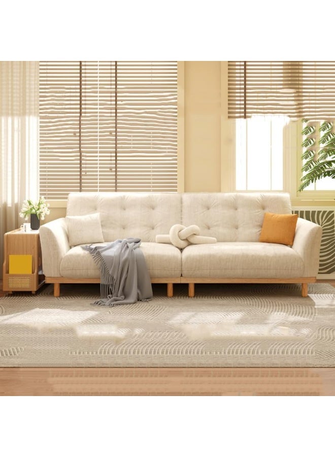 Comfynest Comfynest Contemporary Tufted Corduroy Sofa In Off-White  - Image 1