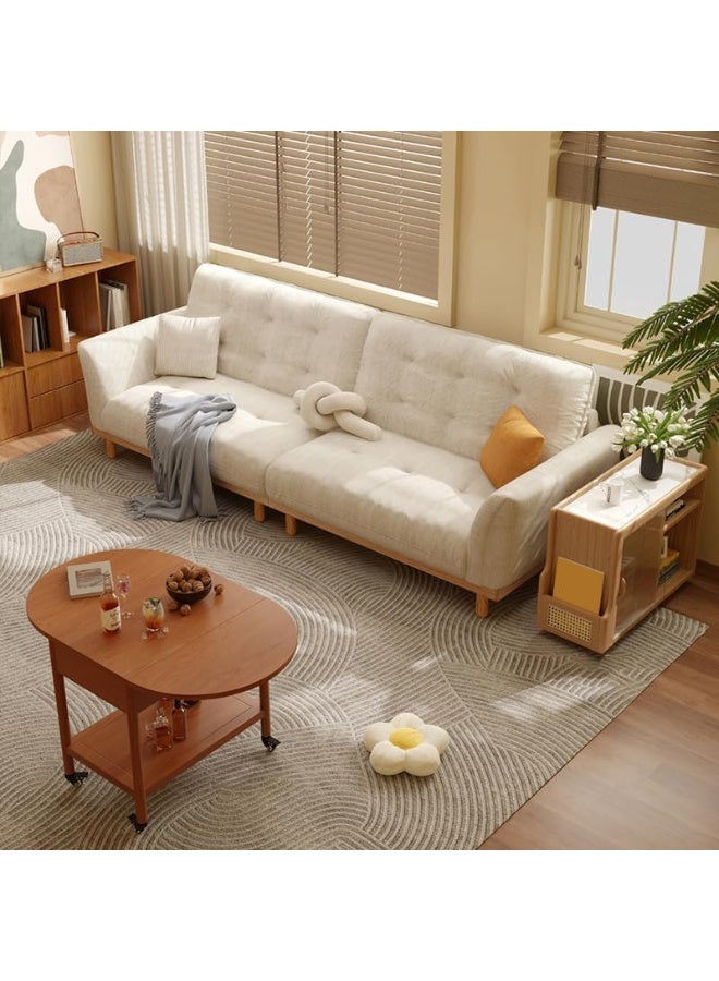 Comfynest Comfynest Contemporary Tufted Corduroy Sofa In Off-White  - Image 2