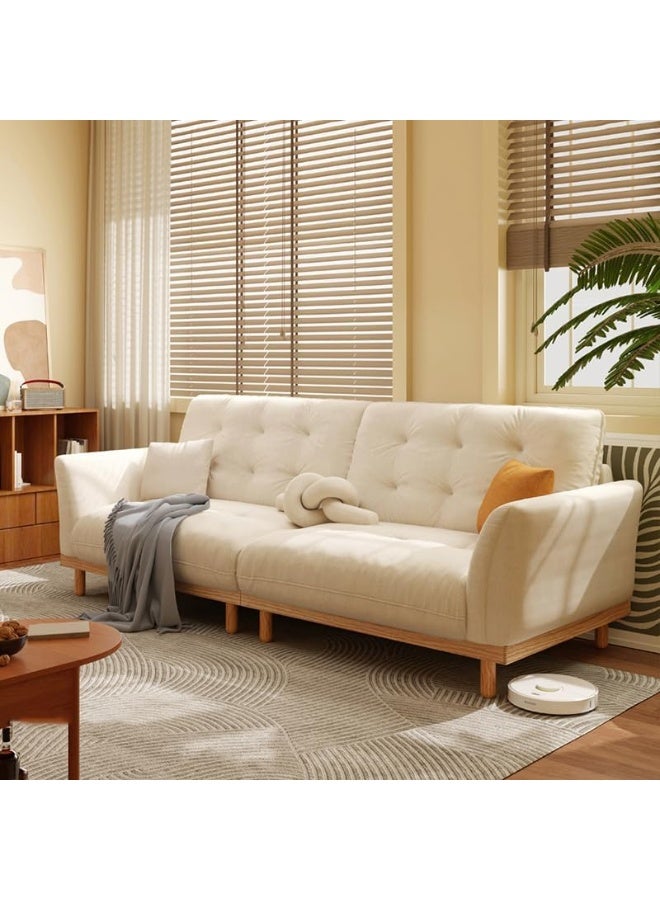 Comfynest Comfynest Contemporary Tufted Corduroy Sofa In Off-White  - Image 3