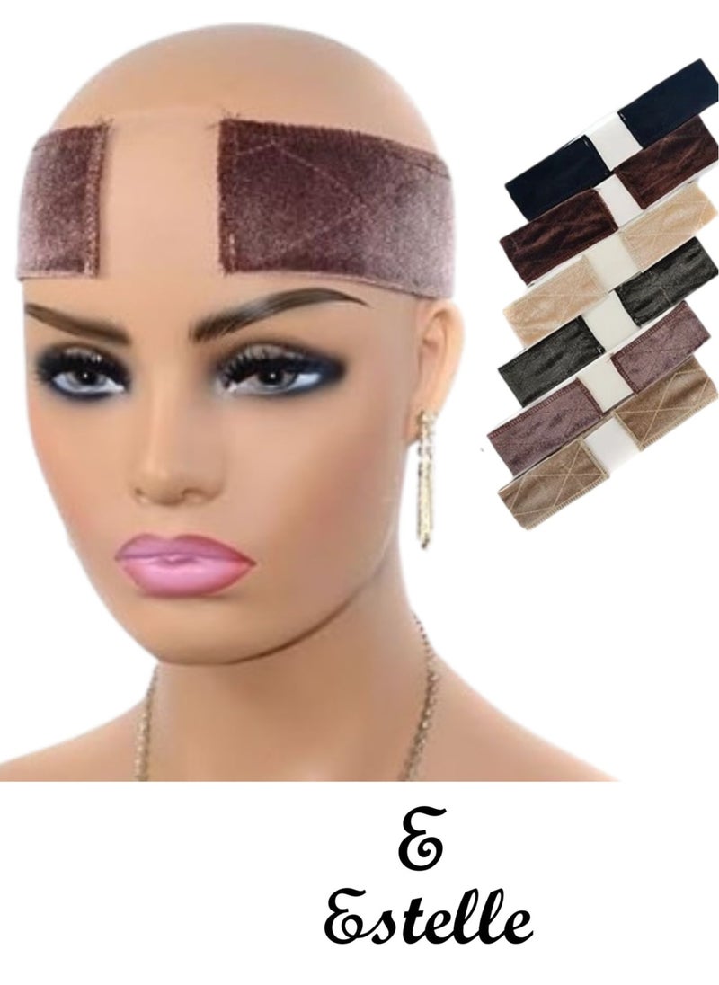 Estelle Wig Grip Velvet  Lace Headband  For Non Slip, dark brown  - Image 1