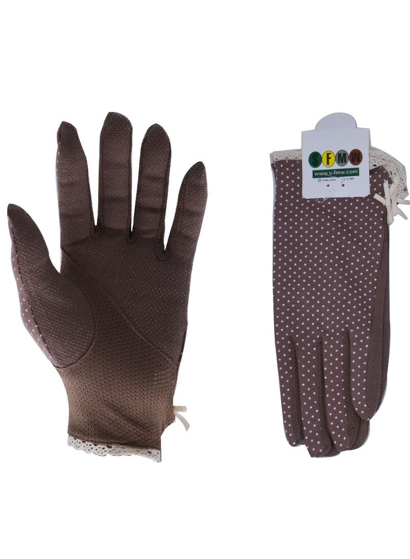 SFMW Pair Women Sun Protective UV Protection Summer Sunblock Touchscreen Gloves for Driving Riding  - Image 1
