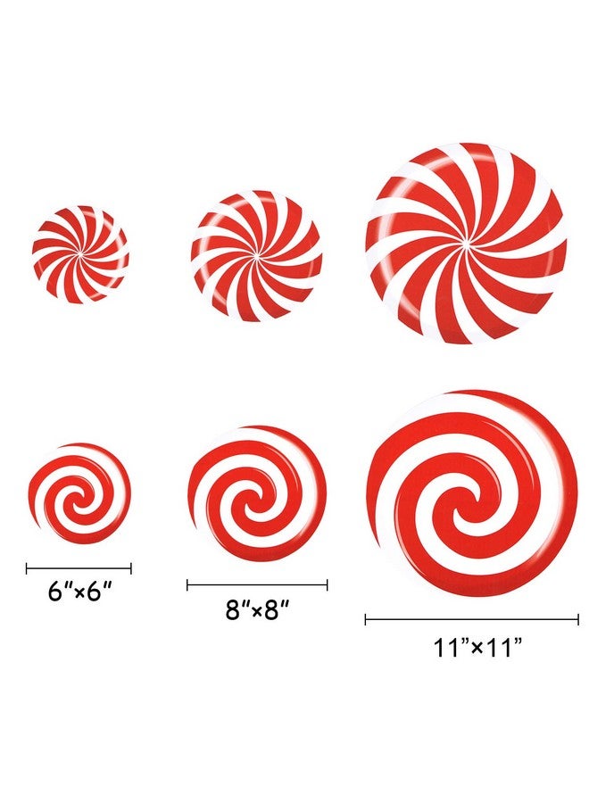Alpurple 24 PCS Peppermint Floor Decals Stickers-3 Sizes Self-Adhesive Design Christmas Candy Stickers,Floor Window Clings for Christmas Valentine's Day Candy Party Decorations - Image 3