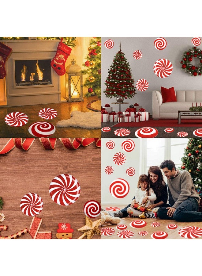 Alpurple 24 PCS Peppermint Floor Decals Stickers-3 Sizes Self-Adhesive Design Christmas Candy Stickers,Floor Window Clings for Christmas Valentine's Day Candy Party Decorations - Image 4