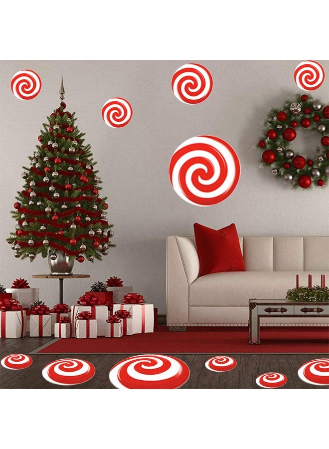 Alpurple 24 PCS Peppermint Floor Decals Stickers-3 Sizes Self-Adhesive Design Christmas Candy Stickers,Floor Window Clings for Christmas Valentine's Day Candy Party Decorations - Image 5