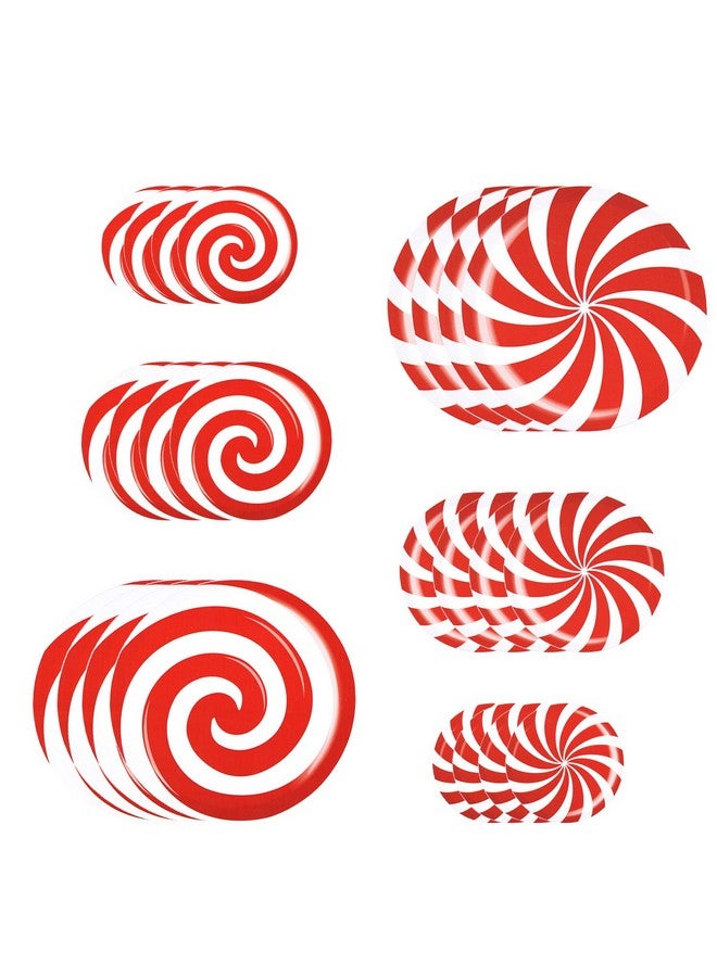 Alpurple 24 PCS Peppermint Floor Decals Stickers-3 Sizes Self-Adhesive Design Christmas Candy Stickers,Floor Window Clings for Christmas Valentine's Day Candy Party Decorations - Image 1