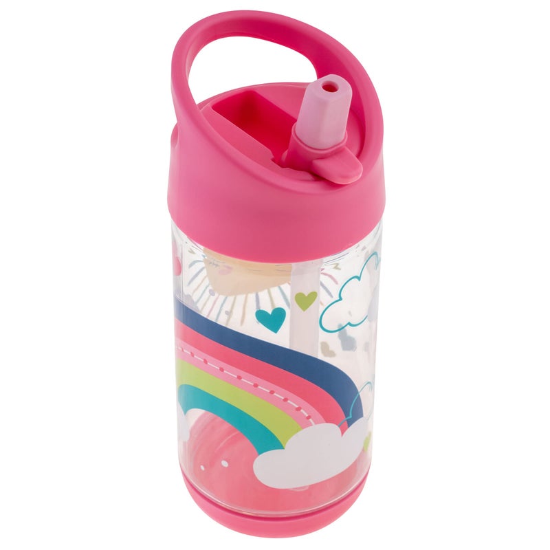 Stephen Joseph Kids Flip Top Water Bottle 10 oz Tritan BPA Free Water Bottle for Girls Boys Back to School Flip Top Bottle Rainbows