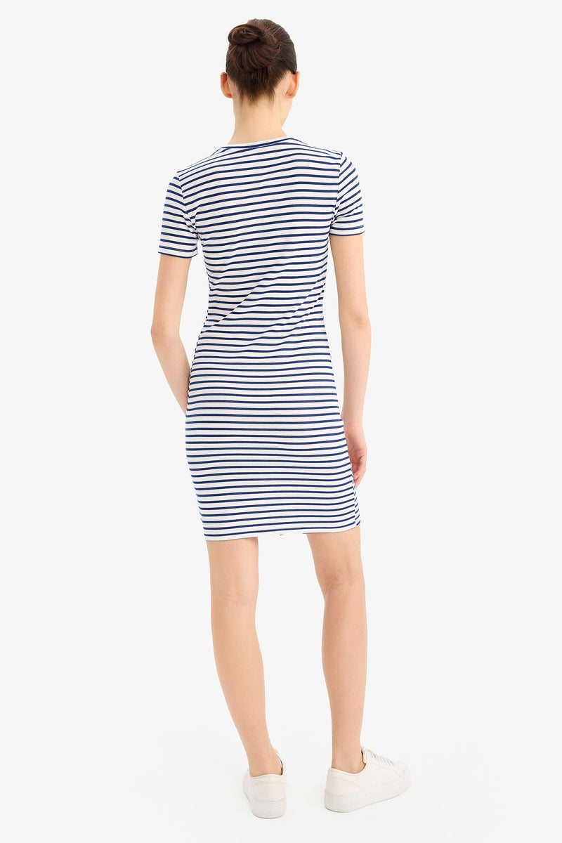 DeFacto Woman Bodycon Crew Neck Striped Camisole Mini Dress  - Image 5