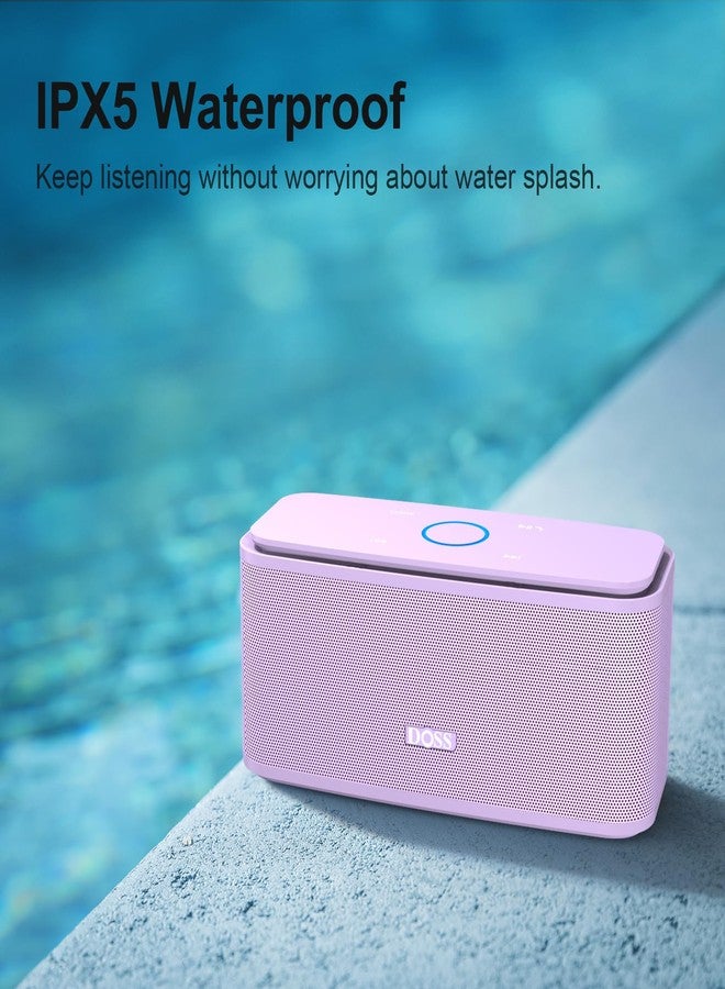 DOSS SoundBox Touch Wireless Bluetooth Speaker with 12W HD Sound and Bass, IPX5 Water-Resistant, 20H Playtime, Handsfree, Portable for Office, Home, Outdoor, Travel-Purple - Image 4