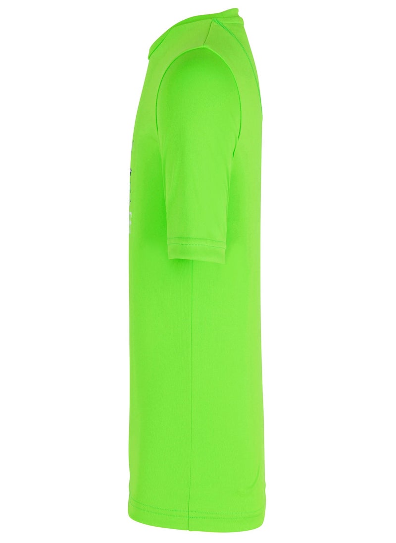 OLAIAN OLAIAN by DECATHLON, Kids Surfing Printed UV Rash Guard Green  - Image 2