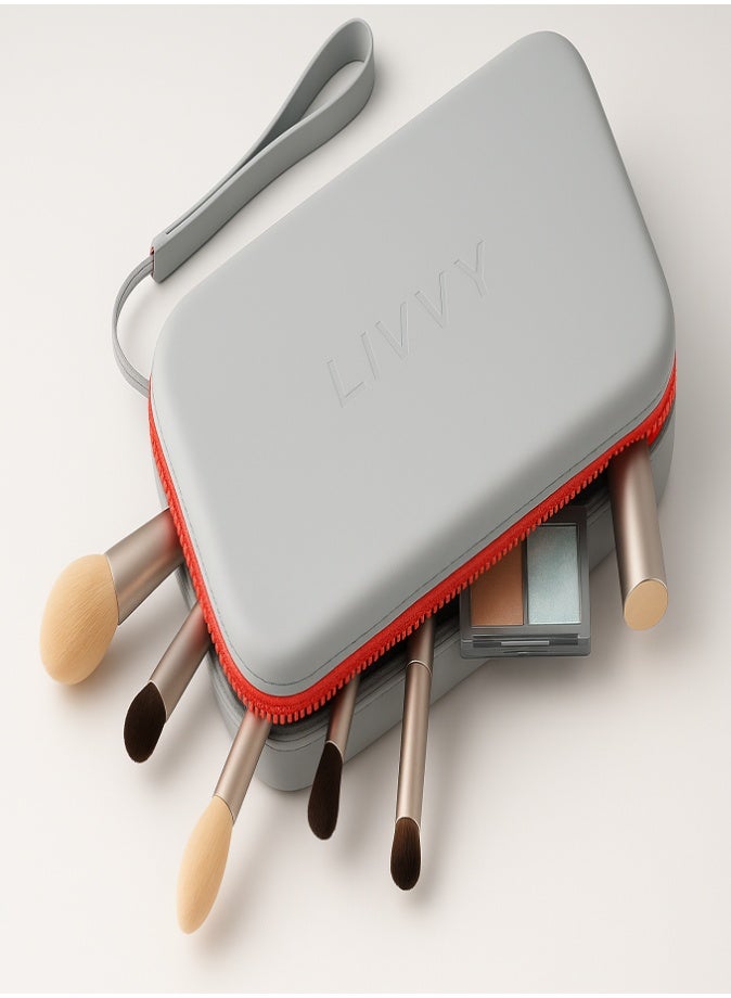 LIVVY Silicone Makeup Bag for Women & Men, Waterproof Travel Cosmetic Organizer with Zipper, Large Capacity Portable Toiletry & Brush Storage Pouch, Perfect Gift Idea for Daily Use & Travel - Image 5