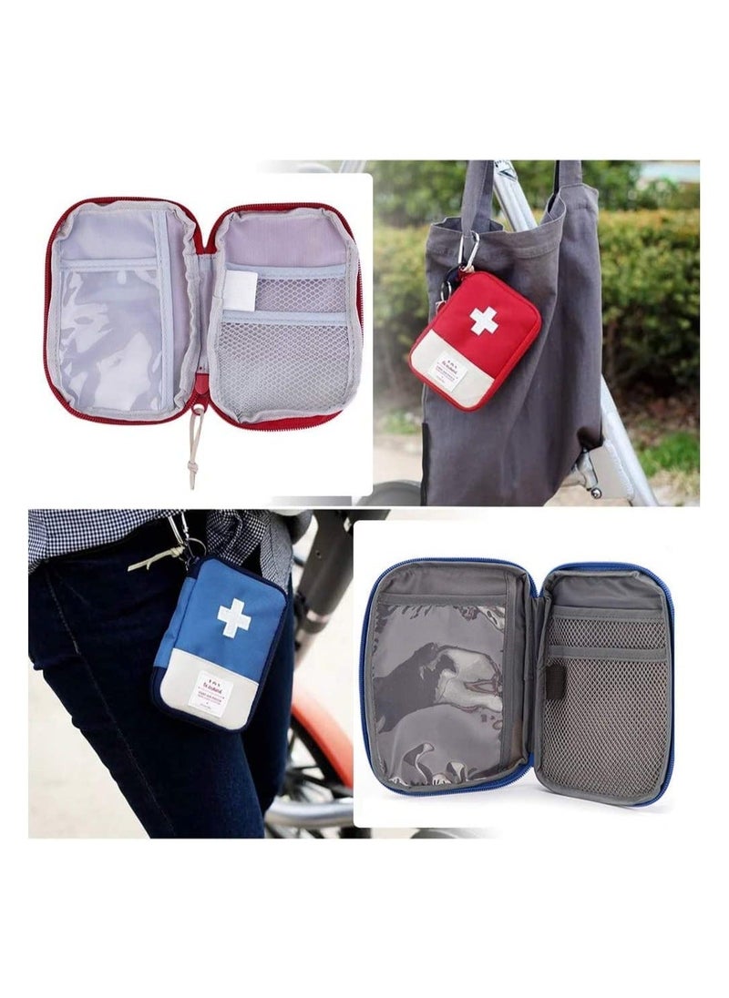 Y&D - 2Pcs Travel Mini First Aid Pouch Portable Kit Storage Bag for Medicine Boxes Medical Kits Empty Sports Camping Hiking Outdoor Activities Emergency - Image 1