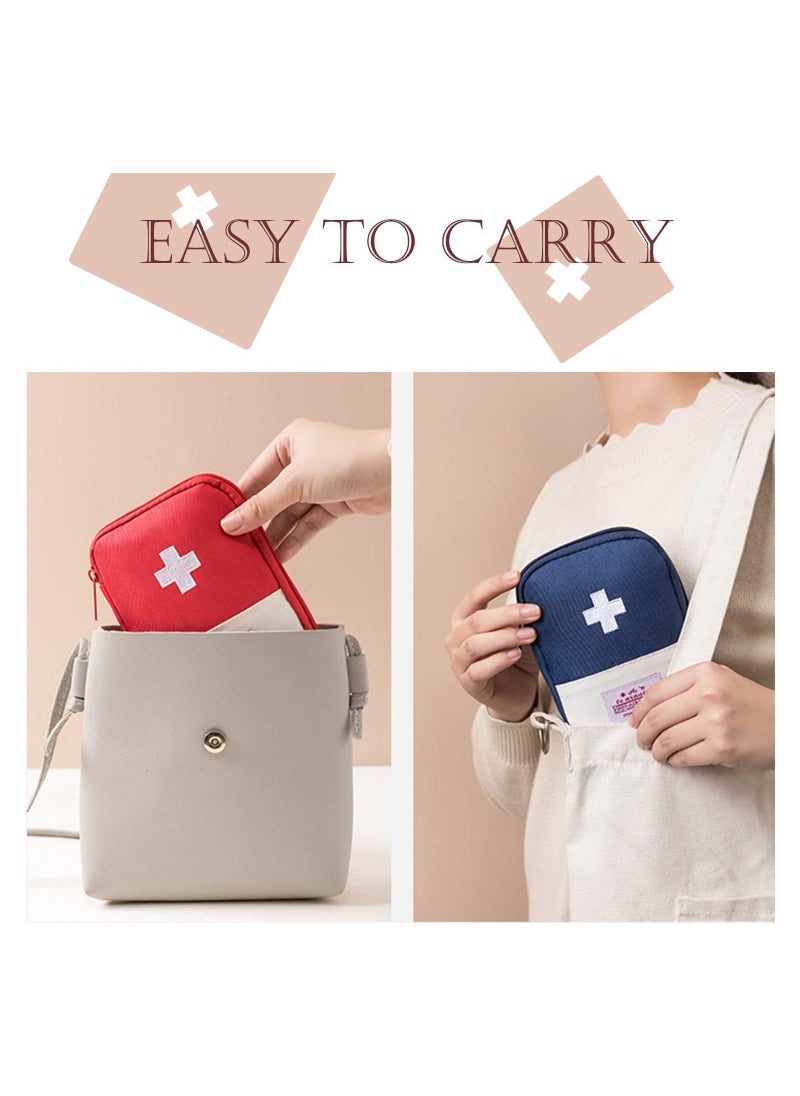 Y&D - 2Pcs Travel Mini First Aid Pouch Portable Kit Storage Bag for Medicine Boxes Medical Kits Empty Sports Camping Hiking Outdoor Activities Emergency - Image 1