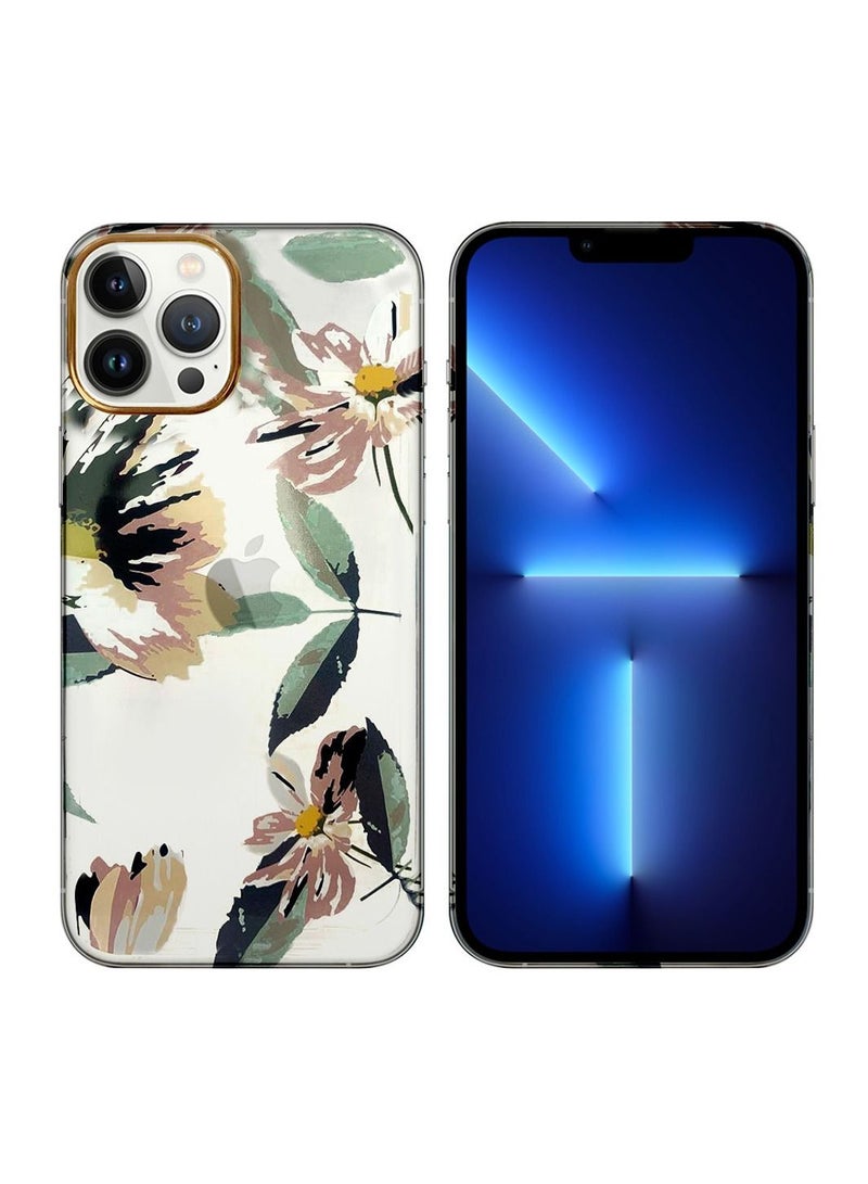 JOWAY iPhone 12 Pro Max Floral Clear Case Ultra Slim Shockproof Flower Print Transparent Cover Design 3 - Image 2