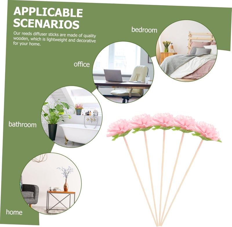 IMIKEYA 5pcs Aromatherapy Diffuser Sticks Floral Rattan Scented Oil Vase Flowers Decorative Aroma Sticks for Home Fragrance Diffusion and Essential Oil Release - Image 5