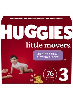Baby Diapers Size 3, 76 Ct, Huggies Little Movers