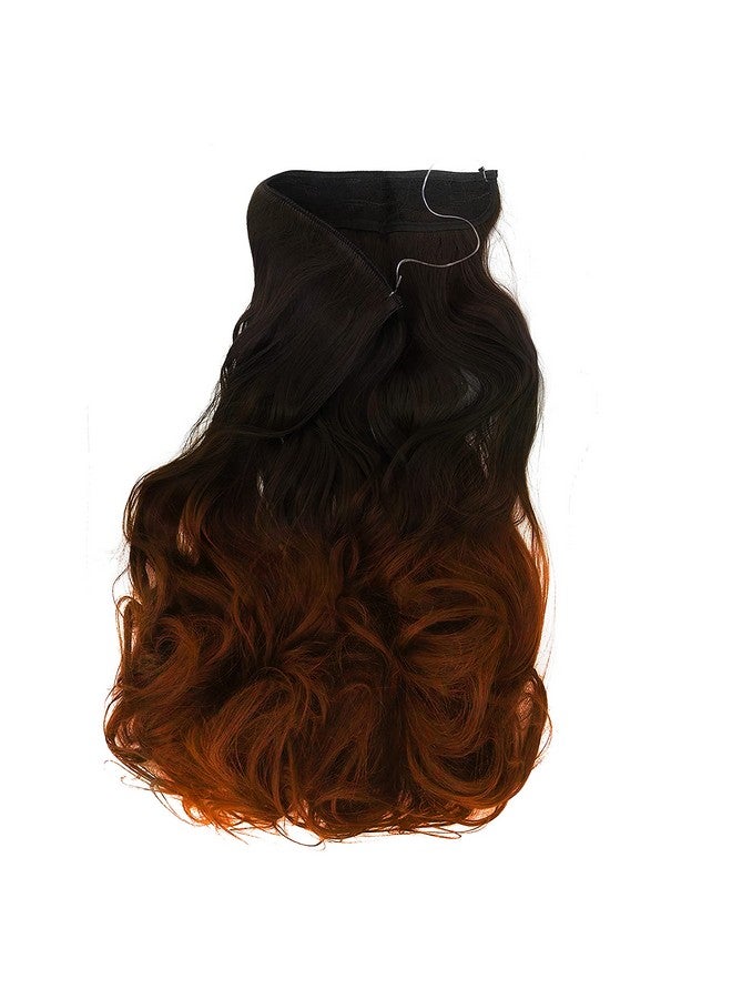 رابيدز فلو وصلات شعر صناعية سرية غير مرئية بسلك مخفي للنساء والفتيات بدون مشابك شعر (أسود مجعد + أومبير) (6 مشابك وصلات مجانية) - Image 4