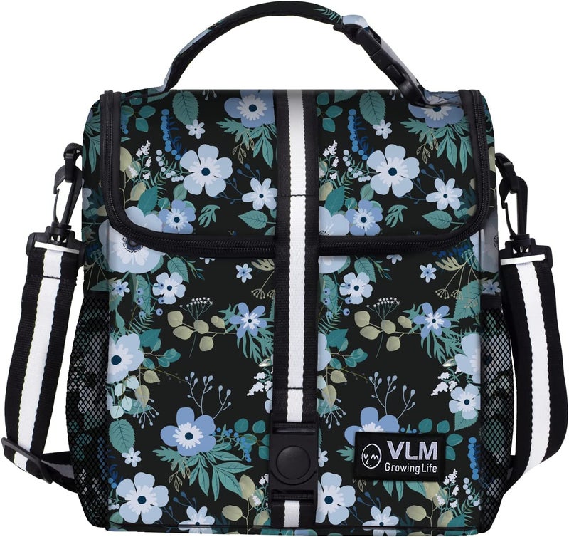 VLM Lunch Box for Women, Insulated Lunch Bag Women with Adjustable Shoulder Strap, Cute Lunch Tote Bag for Work,Picnic,Camping - Image 1