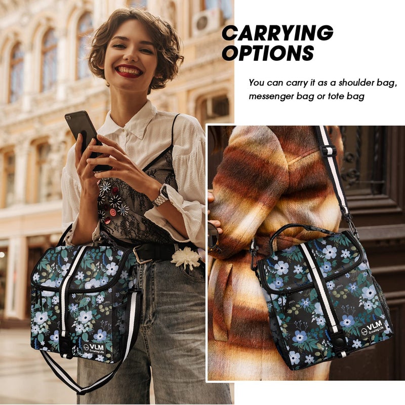 VLM Lunch Box for Women, Insulated Lunch Bag Women with Adjustable Shoulder Strap, Cute Lunch Tote Bag for Work,Picnic,Camping - Image 5