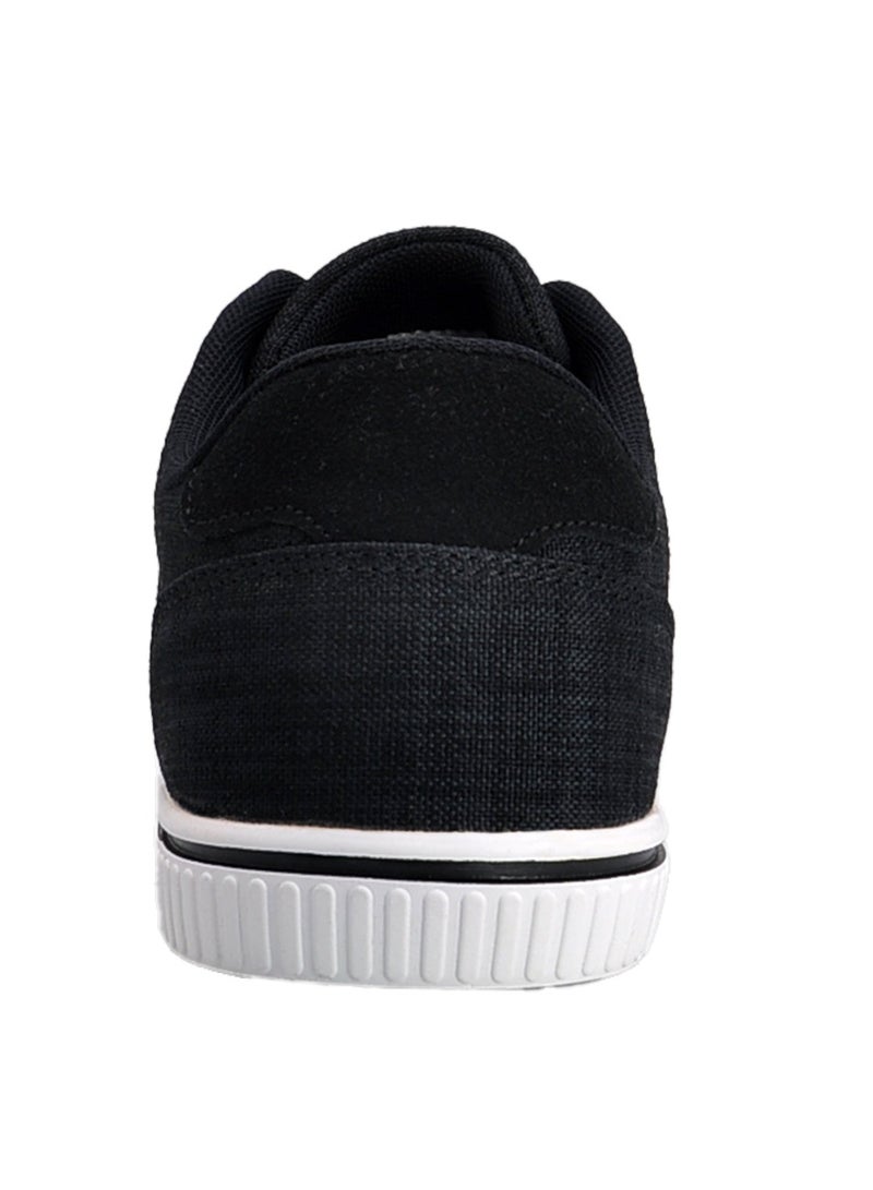 سكاي فيو أحذية رجالية كاجوال رجالي أحذية رياضية قماشية منخفضة العلوية مريحة للمشي مريحة للرجال أسود أبيض - Image 5