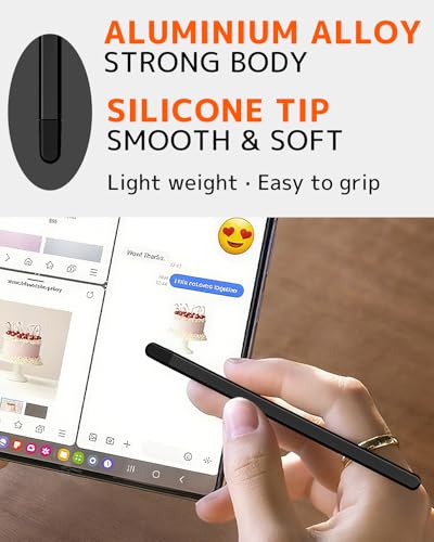 NINKI Stylus for Samsung Galaxy Z Fold 7 Pen (Supporting Both Internal External Screen), Slim Alloy Fold7 Stylus SPen Replacement for Galaxy Z Fold 7 6 5 Phone Touch Screen Slim S Pen Fold Edition - Black - Image 3
