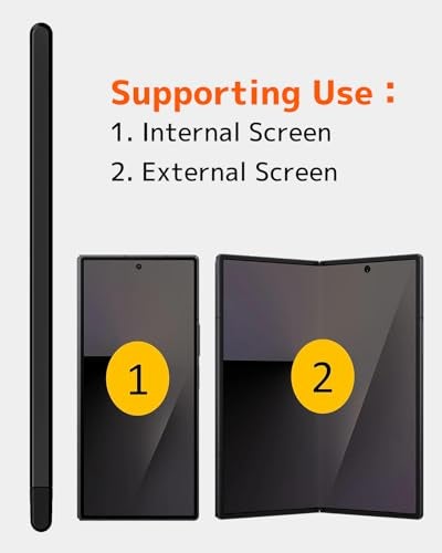 NINKI Stylus for Samsung Galaxy Z Fold 7 Pen (Supporting Both Internal External Screen), Slim Alloy Fold7 Stylus SPen Replacement for Galaxy Z Fold 7 6 5 Phone Touch Screen Slim S Pen Fold Edition - Black - Image 2