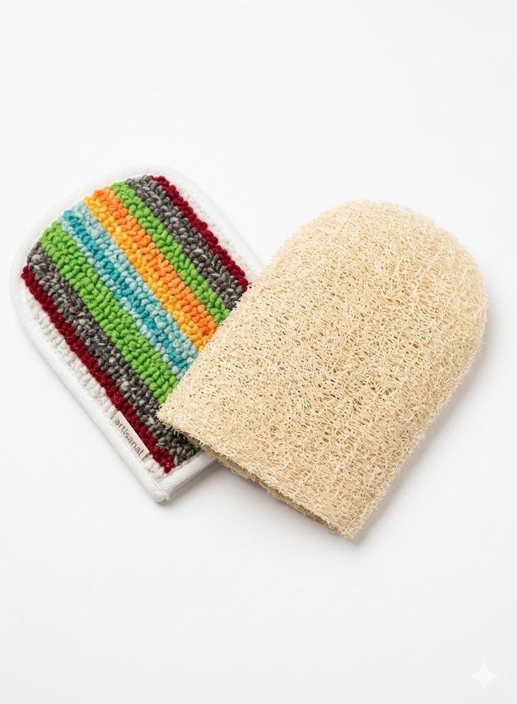 High quality natural bath loofah - double sided loofah with inner lining Multiple - Image 1
