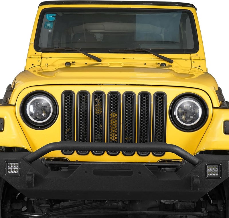 Hooke Road غطاء حواف مصابيح Wrangler TJ باللون الأسود غير اللامع لسيارة جيب رانجلر TJ من 1997-2006 (زوج) - Image 4